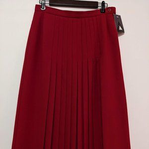 Vintage Jaeger Pleated Ruby Red/Pink Skirt